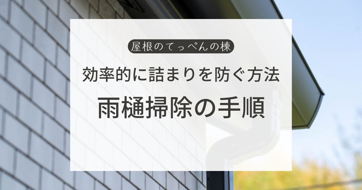 効率的に詰まりを防ぐ方法　雨樋掃除の手順