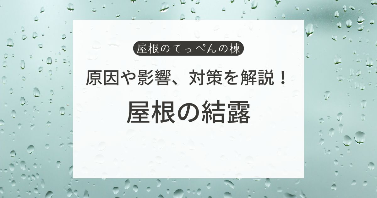 原因や影響、対策を解説！屋根の結露