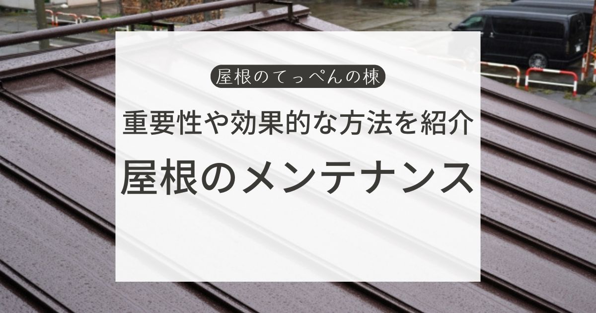 重要性や効果的な方法を紹介　屋根のメンテナンス