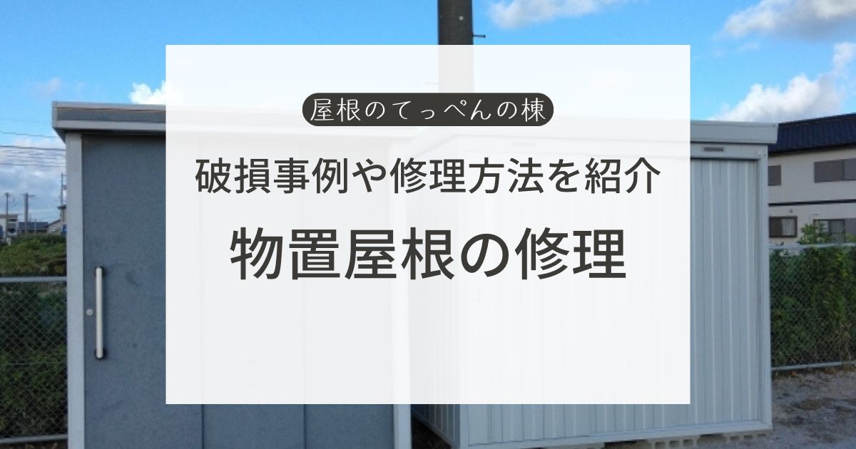 破損事例や修理方法　物置屋根の修理